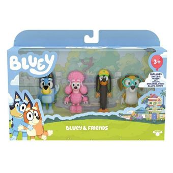 MOOSE TOYS -4 figurines des Amis de Bluey