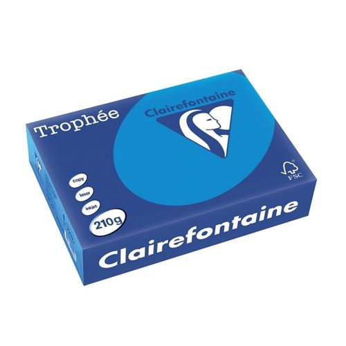 250 feuilles A4 - 210g - Couleur - Bleu Turquoise - Trophée Clairefontaire 2212c