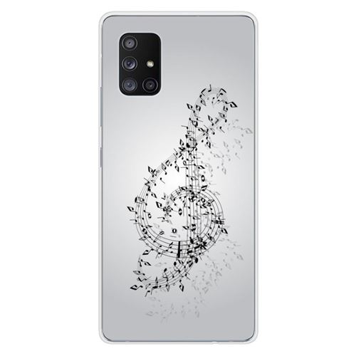 Coque en silicone imprimée compatible Samsung Galaxy A71 5G Valse des notes