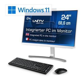 PC tout-en-un CSL Unity U24W-AMD / 3200G / 500 Go / 8 Go RAM / Windows 11 Famille - 1
