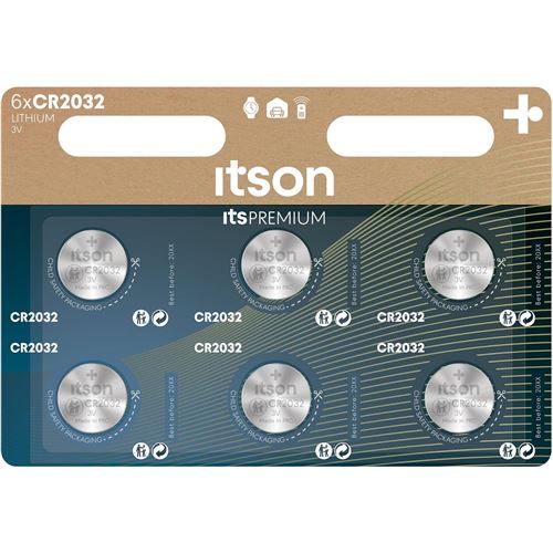 ITSON Pack de 6 Piles Bouton Lithium CR2032 3V Idéale Clé de Voiture, Balance