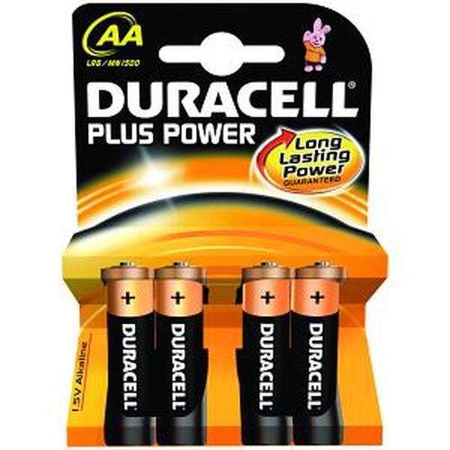 Duracell Pack de 4 piles Alcaline Plus Power type AA 1,5V (R06)