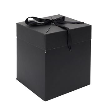boîte cadeau cubique carton pliable 20cm noir - cmp di2884 - 1