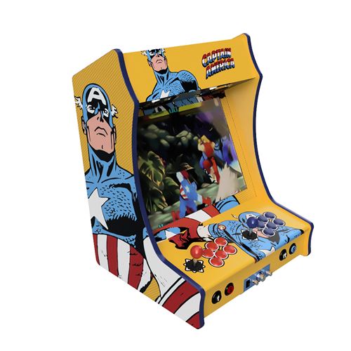 Fabulous Arcade - Borne Arcade Format Bartop Ecran 19 Haut de Gamme Joystiks Boutons SANWA Modéle POP CAPTAMERICA