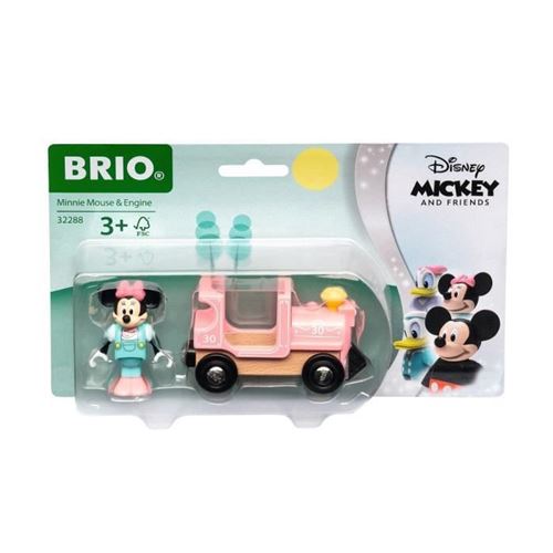 DISNEY Brio Minnie Mouse + Locomotive - Train sans pile pour circuit de train en bois - Ravensburger - Des 3 ans - 32288
