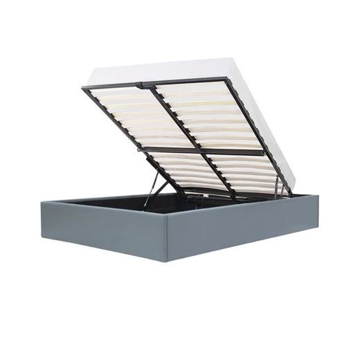 Lit Coffre Adulte Eclipse - 160 X 200 Cm - Simili - Gris - Sommier Inclus