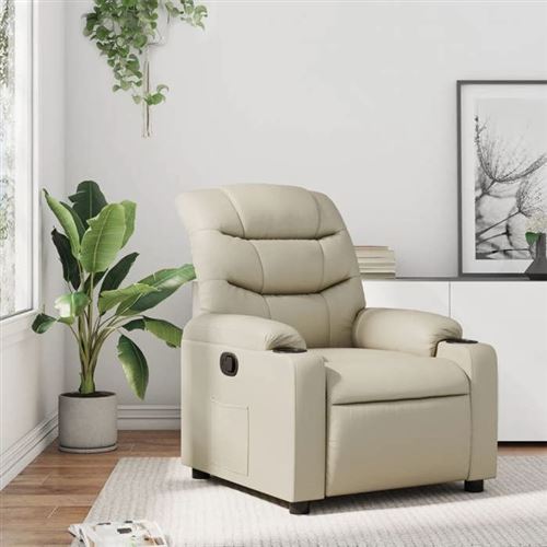 Non Communiqué Beige Vidaxl Fauteuil Réglable Similicuir Crème