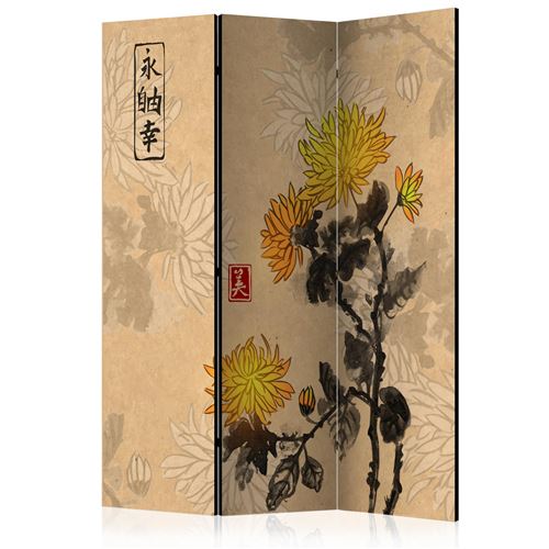 Paravent 3 volets - Chrysanthemums [Room Dividers] - 135x172 Artgeist (38590)