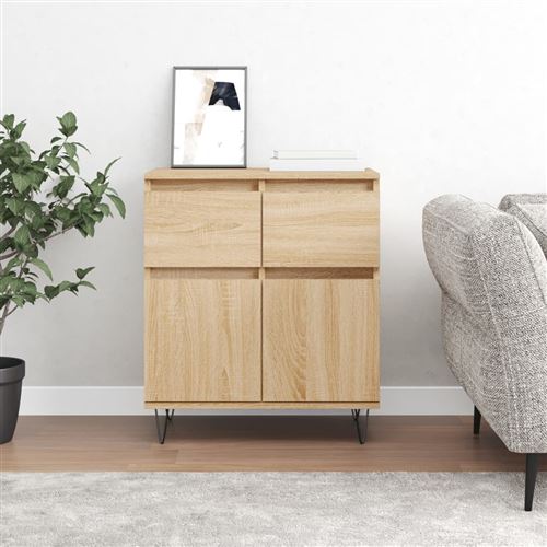 vidaXL Buffet, Armoire avec Pieds, Meuble de Rangement, Organisateur de Salon Salle de Séjour Maison Intérieur, Chêne Sonoma Bois d'Ingénierie