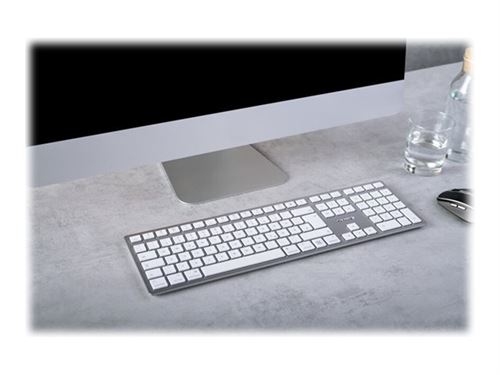 protest Verstoring Afstudeeralbum CHERRY KW 9100 SLIM - Toetsenbord - draadloos - 2.4 GHz, Bluetooth 4.0 -  QWERTZ - Duits - toetsschakelaar: CHERRY SX - wit, zilver - voor Apple iMac;  iMac Pro; Mac mini; Mac Pro; MacBook; MacBook Air; MacBook Pro - Fnac.be -  Toetsenbord