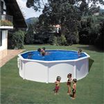 Kit Piscine hors sol acier blanche ronde - Ø370 x H122 cm (Livrée échelle de sécurité + filtre a cartouche)