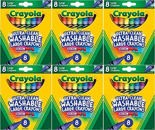 Crayola Kids First grands crayons lavables, 8 unités (paquet de 6)