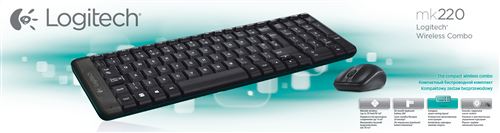 Logitech Wireless Combo MK220 - Ensemble clavier et souris - sans fil - 2.4 GHz - International US