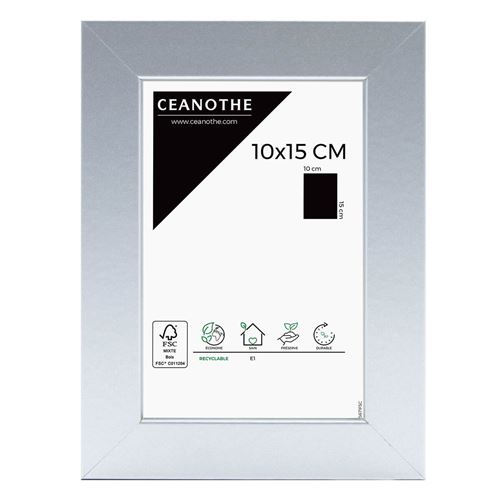 Cadre photo Mat alu 10x15 cm, bois reconstitué - marque française