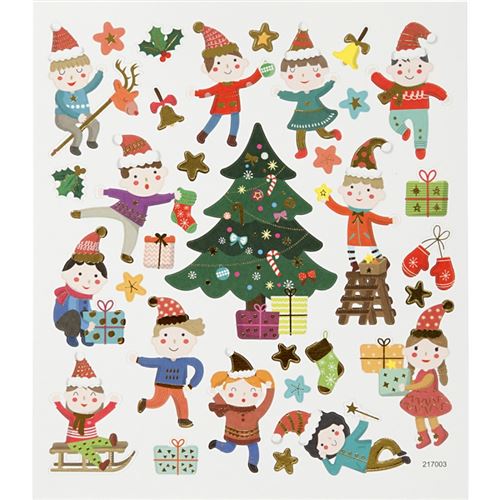 Stickers Noël Creotime - Les enfants et Noël - 32 pcs