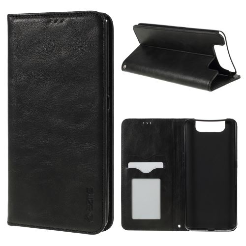 Etui en PU style rétro avec porte-cartes noir pour votre Samsung Galaxy A80/A90