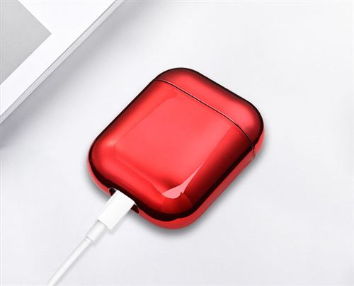 Coque Effet Metal pour AirPods 2 APPLE Boitier de Charge Brillant Design Housse Protection (NOIR)