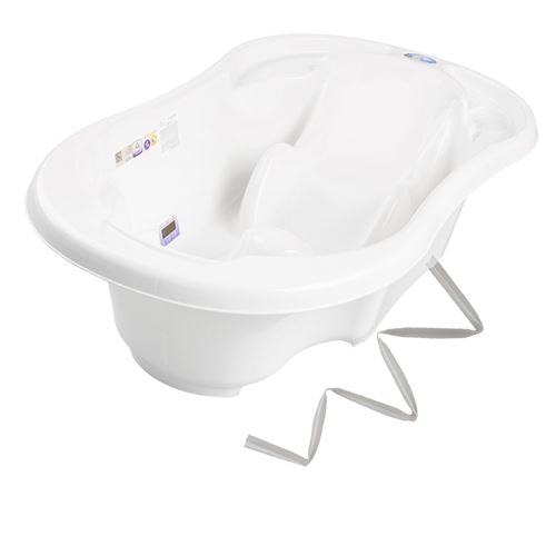 MonMobilierDesign Baignoire b&eacute;b&eacute; avec r&eacute;ducteur int&eacute;gr&eacute; Blanc + Tuyau