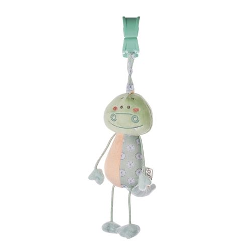 Saro figurine suspendue avec hochet et salamandre vibrante vert