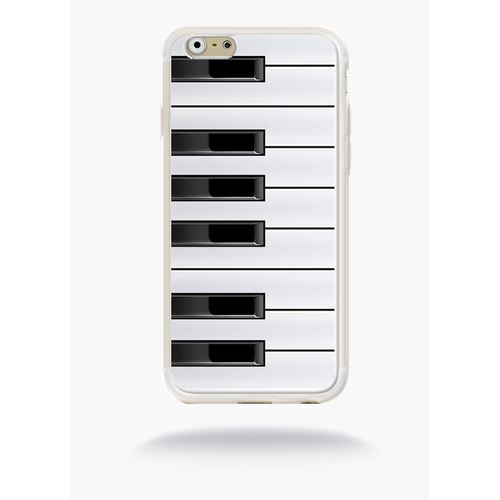 Coque Touche De Piano Noir Et Blanc Compatible Apple Iphone 6s Silicone Blanc Mat