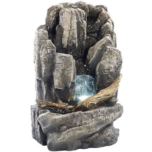 Meilleurs prix pour Fontaine intérieur falaise lumineuse mizu konda - gris