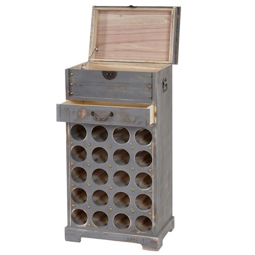 Etagère à vin Lucan pour 20 bouteilles Shabby Chic gris