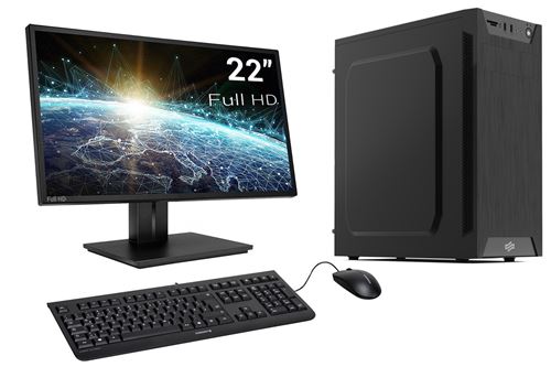 Sedatech Pack PC Gamer Casual AMD A10-8750, Radeon R7 Series, 8Go RAM DDR3, 2To HDD, Wifi, CardReader,, écran, clavier/souris et Win 10