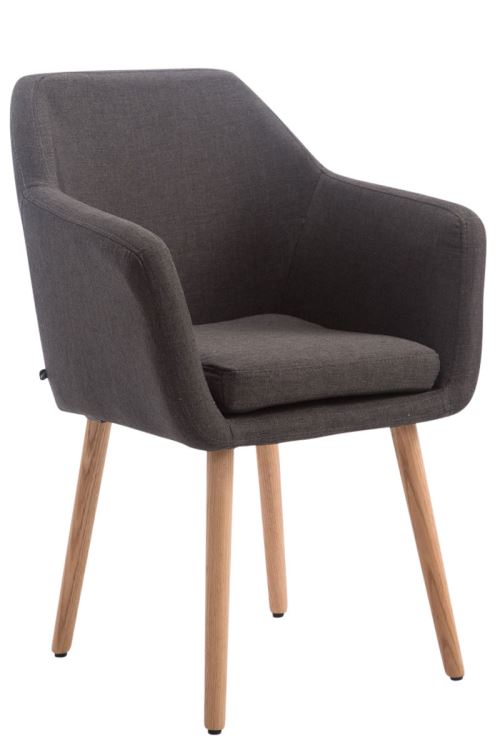 Chaise visiteur Utrecht tissu , Gris foncé/Bois de chêne Nature