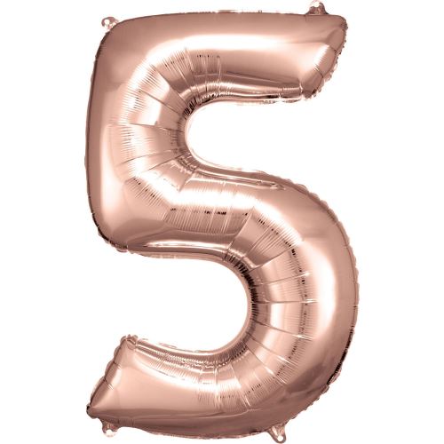 Amscan chiffre 5 ballon d'aluminium junior 58 x 86 cm or rose