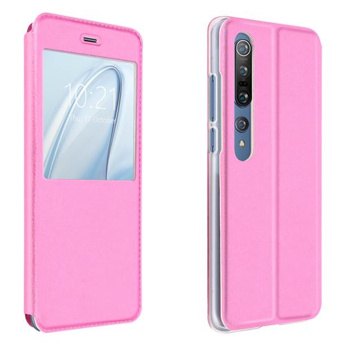 Etui pour Xiaomi Mi 10/Mi 10 Pro avec Fenêtre d'affichage Protection Intégrale Rose