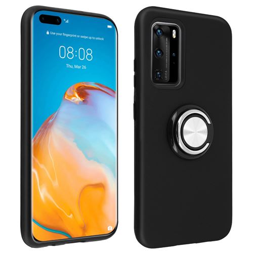 Avizar Coque Pour Huawei P40 Pro Antichoc Bague Maintien Support Vidéo Noir