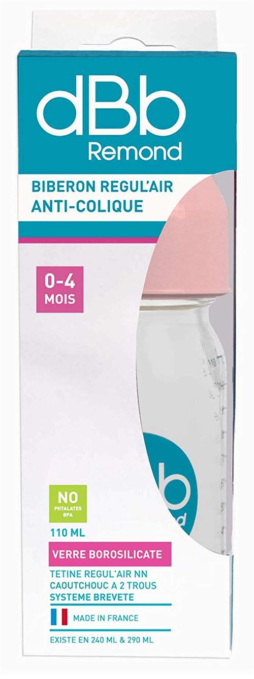 dBb Remond Régul'Air Biberon pour Jus de Fruit avec Tétine NN en Caoutchouc sous Boîte Rose
