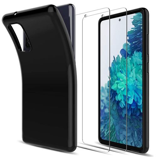 iPomcase Coque pour Samsung Galaxy S20 FE Noire + 2 Verres trempés