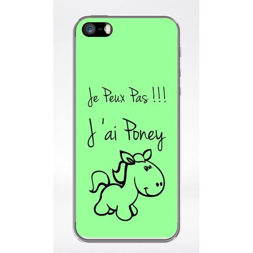 Coque Citation Poney Vert Compatible Iphone 5 Transparent
