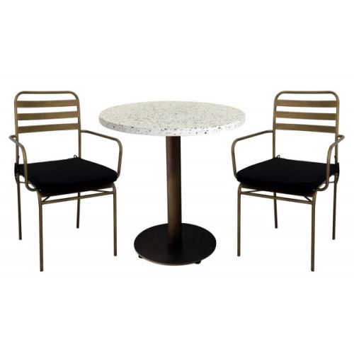 TERRAZZO - Ensemble repas bronze granito