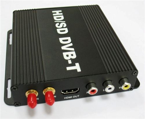 Double Tuner TNT DVB-T 250km/h Fonction PVR USB hdmi LED déportée avec 2 antennes et décodeur DIVX MKV MPEG4