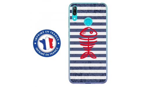 Coque souple pour Huawei Y7 (2019) avec impression Motifs squelette poisson