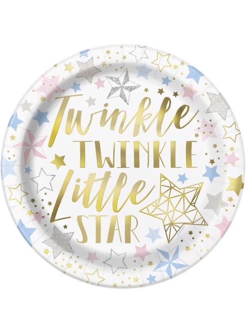 Unique panneaux de fête Twinkle Twinkle Little Star 23 cm 8 pièces