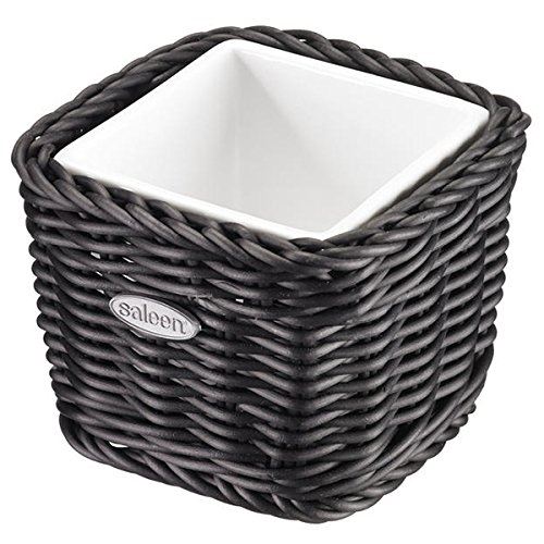 Saleen panier avec amovible bol en porcelaine gastro tauglich, carré, dimensions? 9,5 x 9,5 x 7,5 cm, fibre plastique porcelain