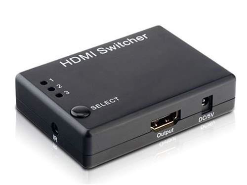 HDGear Commutateur HDMI 3 x 1 Amplificateur de signal intégré Adaptateur secteur et notice d'utilisation inclus (Import Allemagne)