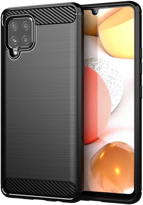 Coque brossée noire pour Samsung Galaxy A12 4G Carbon Fiber Antichoc XEPTIO