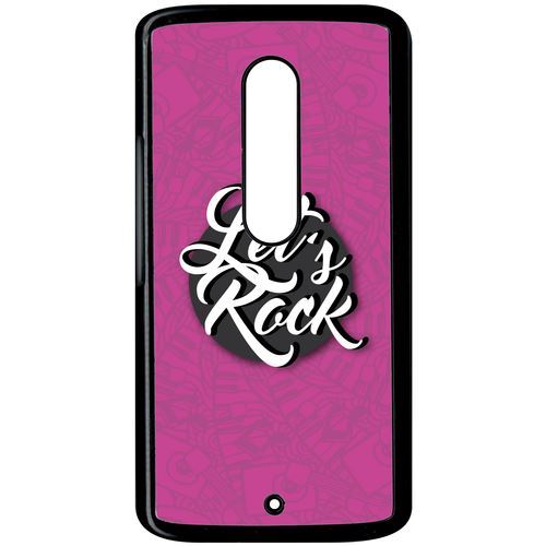 Coque Motorola X Play Lets Rock Fond Rose