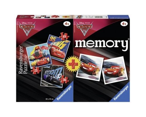 Puzzle 25 Pièces : 3 Puzzles + Memory - Cars 3, Ravensburger