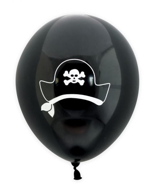 6 ballons de baudruche gonflables Ø 25 cm - Pirate - ScrapCooking Party