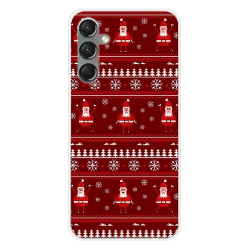 Coque en silicone imprimée compatible Samsung Galaxy A24 4G NO Pull de Noël Santa