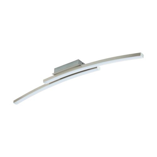 Fraioli Led 2 Lampes Intégrées Led Semi Flush Light Satin Nickel Remote + APP Control, BLE, CCT, RGB