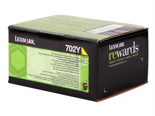 Lexmark 702Y - jaune - originale - cartouche de toner - LCCP, LRP