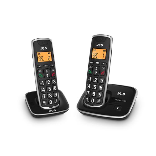 Téléphone Sans Fil SPC 7609N (2 pcs) Noir