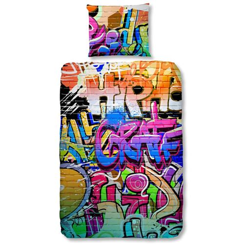 Good Morning Housse de couette 5481-P GRAFFITI 140x200/220 Multicolore