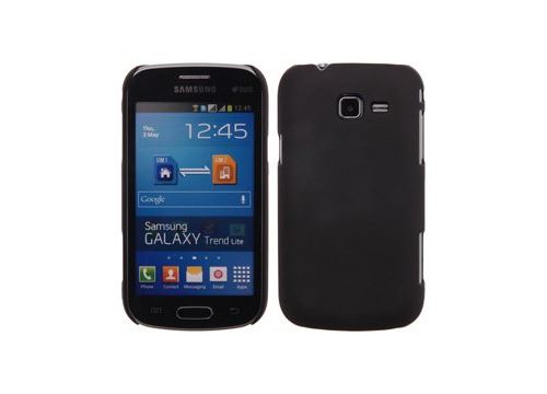 Coque rigide Noire pour Galaxy Trend Lite S7390 aspect mat toucher rubber gomme